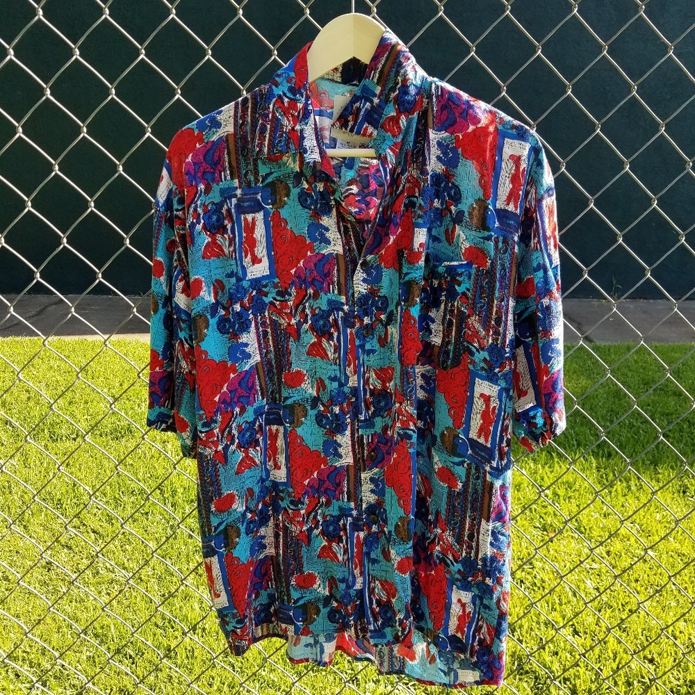 Vintage printed button up